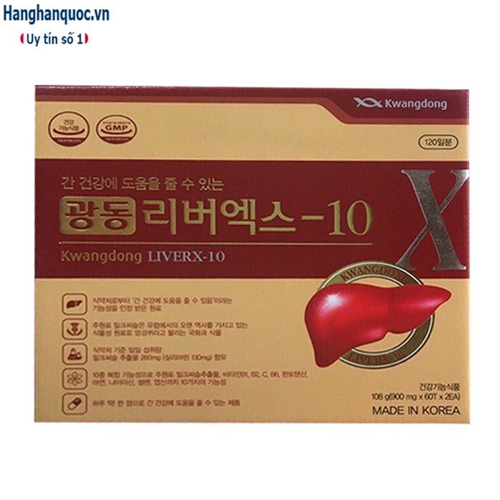 Bổ gan Kwangdong LiverX 10 hộp 120 viên Hàn Quốc