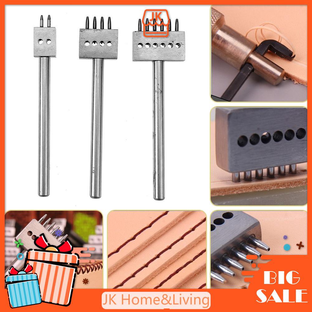 Bộ 3 dụng cụ đục lỗ thắt lưng da làm thủ công kiểu tròn 4mm