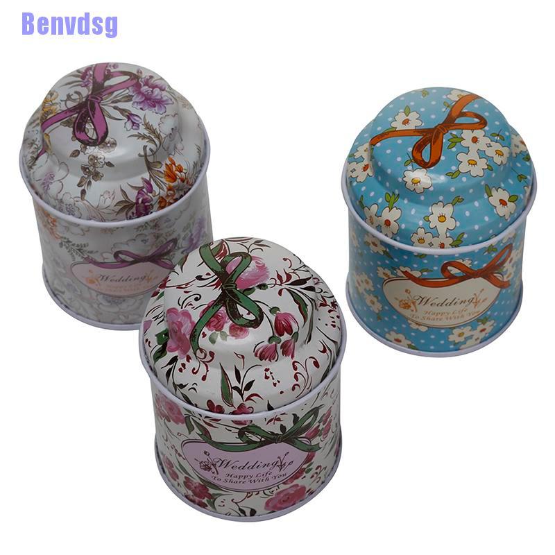 Hộp Thiếc Đựng Trà / Cà Phê Họa Tiết Hoa Đáng Yêu