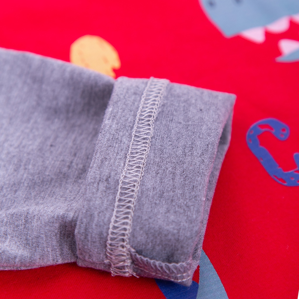 Bộ dài tay bé trai in hình khủng long chất cotton 100% thời trang thiết kế cao cấp Herokids BB20