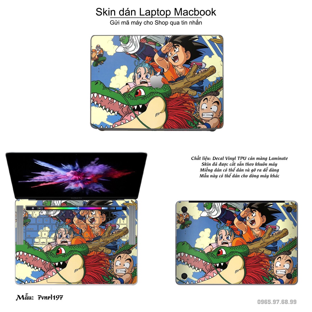 Skin dán Macbook mẫu Dragon Ball (đã cắt sẵn, inbox mã máy cho shop)