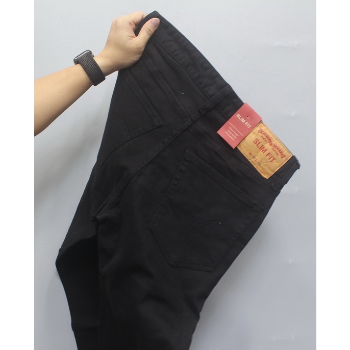 Quần Kaki Jean Màu Đen DKA-01, Quần Kaki Nam dáng ôm đứng, Chất vải co giãn thoải mái - Doki