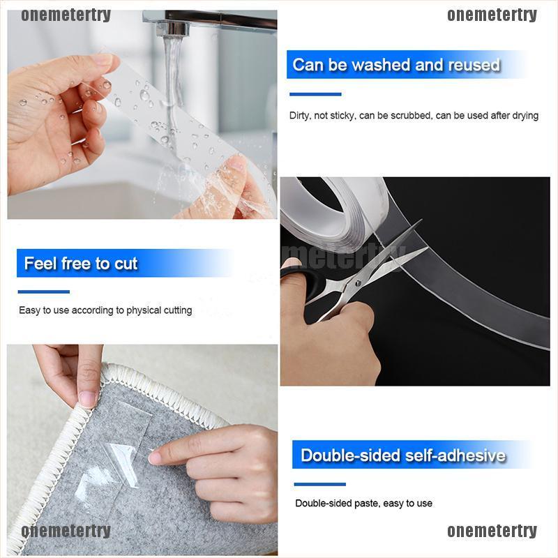 Băng Keo Nano Hai Mặt Trong Suốt Có Thể Tái Sử Dụng