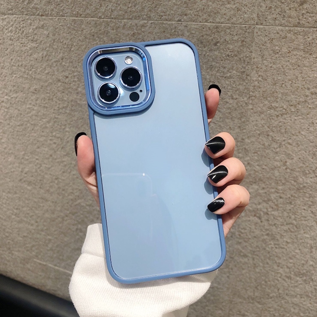 Ốp Điện Thoại iPhone 14 13 12 Pro max case ốp lưng điện thoại i phone 14 promax Silicon Khung Kim Loại Chống Sốc Màu Trong Suốt Cho ip 14 13 12 11 pro max