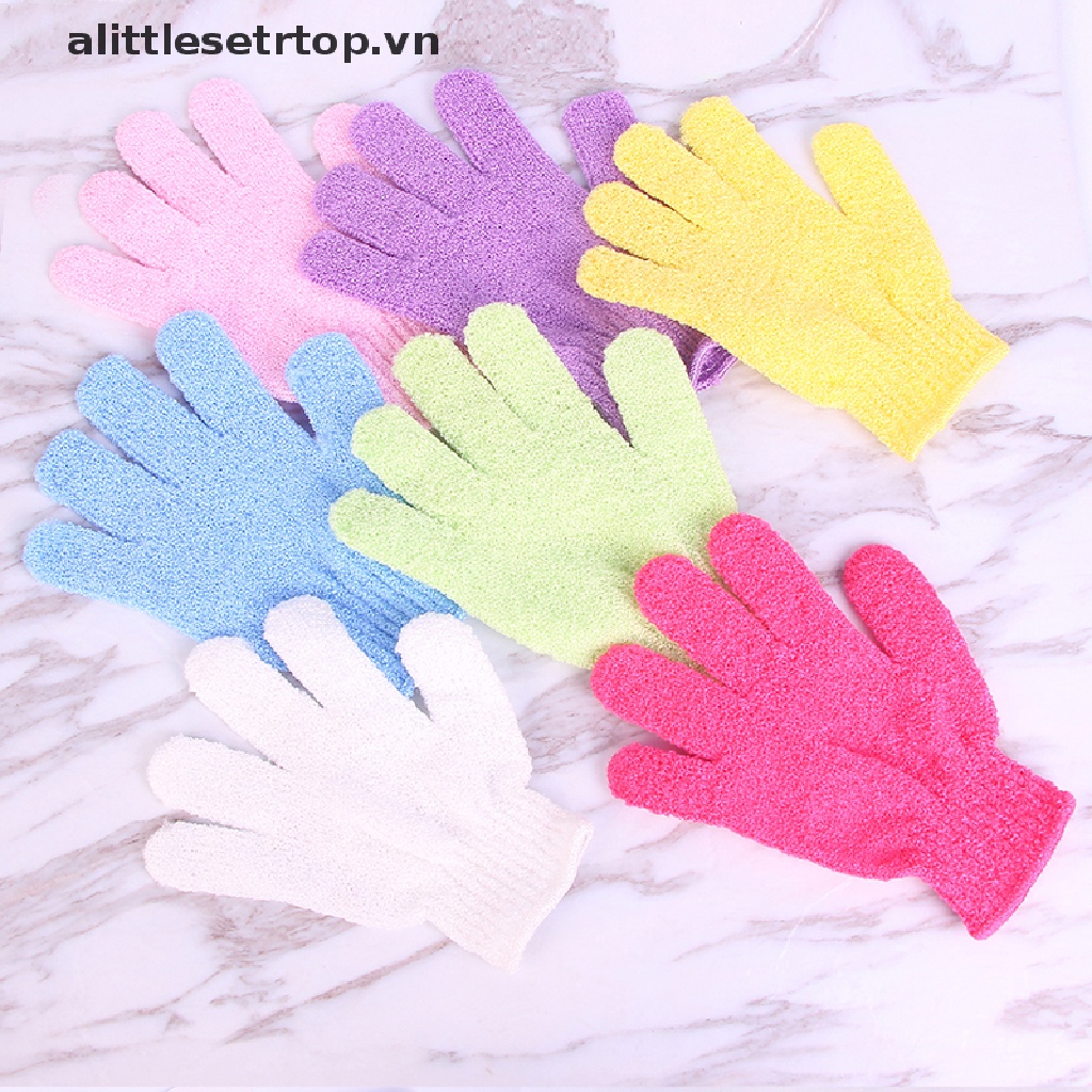 Găng Tay Tẩy Tế Bào Chết Bằng Xơ Mướp Hỗ Trợ Mát Xa Cơ Thể Khi Tắm