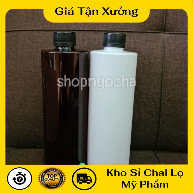 Chai Chiết Mĩ Phẩm ❤ Chai nhựa pet 500ml cao nắp vặn đen chiết mỹ phẩm , phụ kiện du lịch