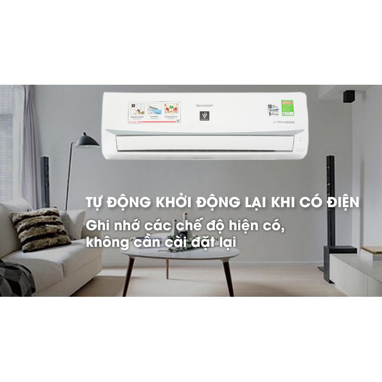 Máy lạnh Sharp 1 Hp Inverter Cao cấp Model AH-XP10WMW - Hàng chính hãng - Chỉ giao trong nội thành TP. HCM