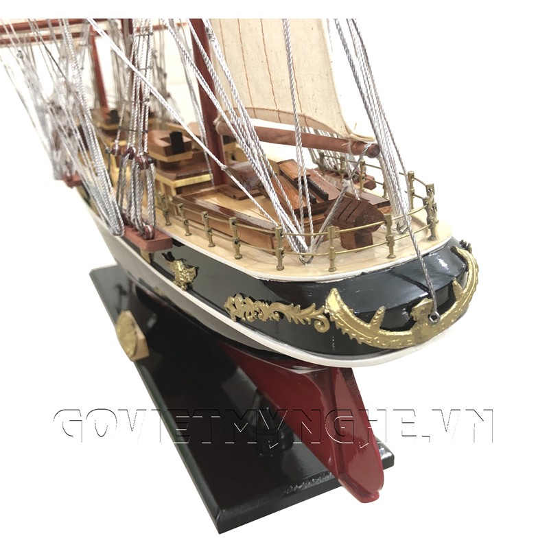 Mô Hình Thuyền Gỗ Chở Hàng Cutty Sark - Thân 80cm - Sơn Đỏ/Đen