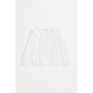 Áo sơ mi trắng cổ sen bé gái HM auth