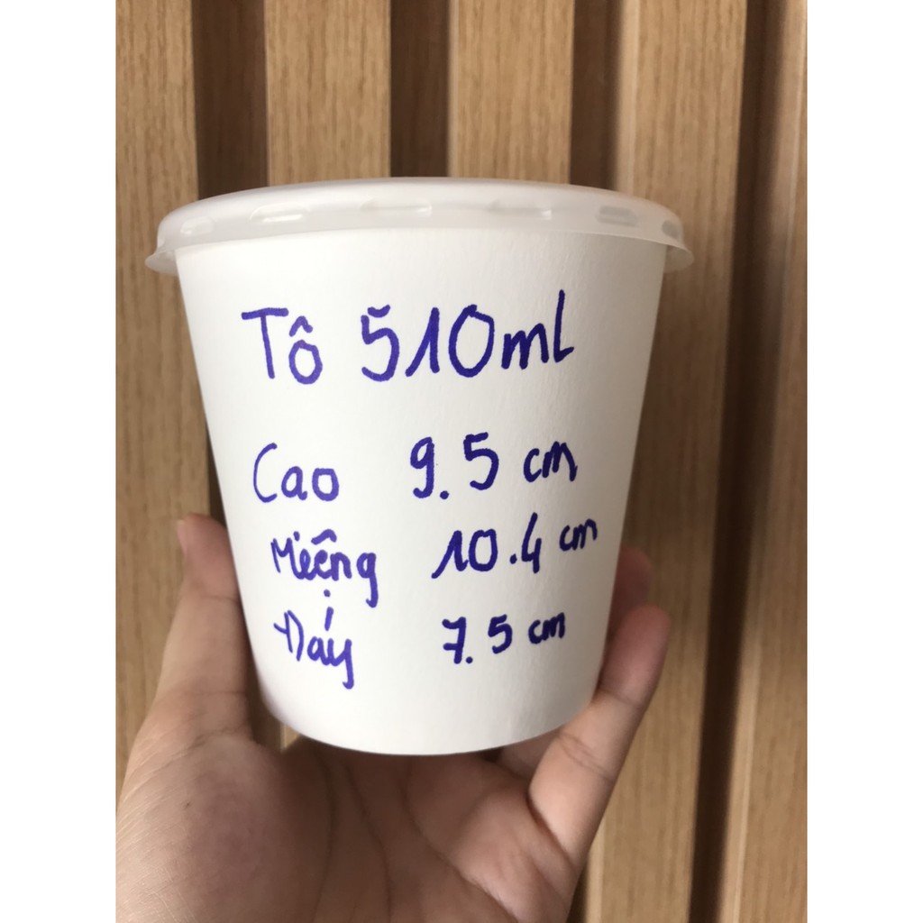 Tô giấy Kleur - Set 50 Tô giấy 510ml - Tô Trắng (có nắp)