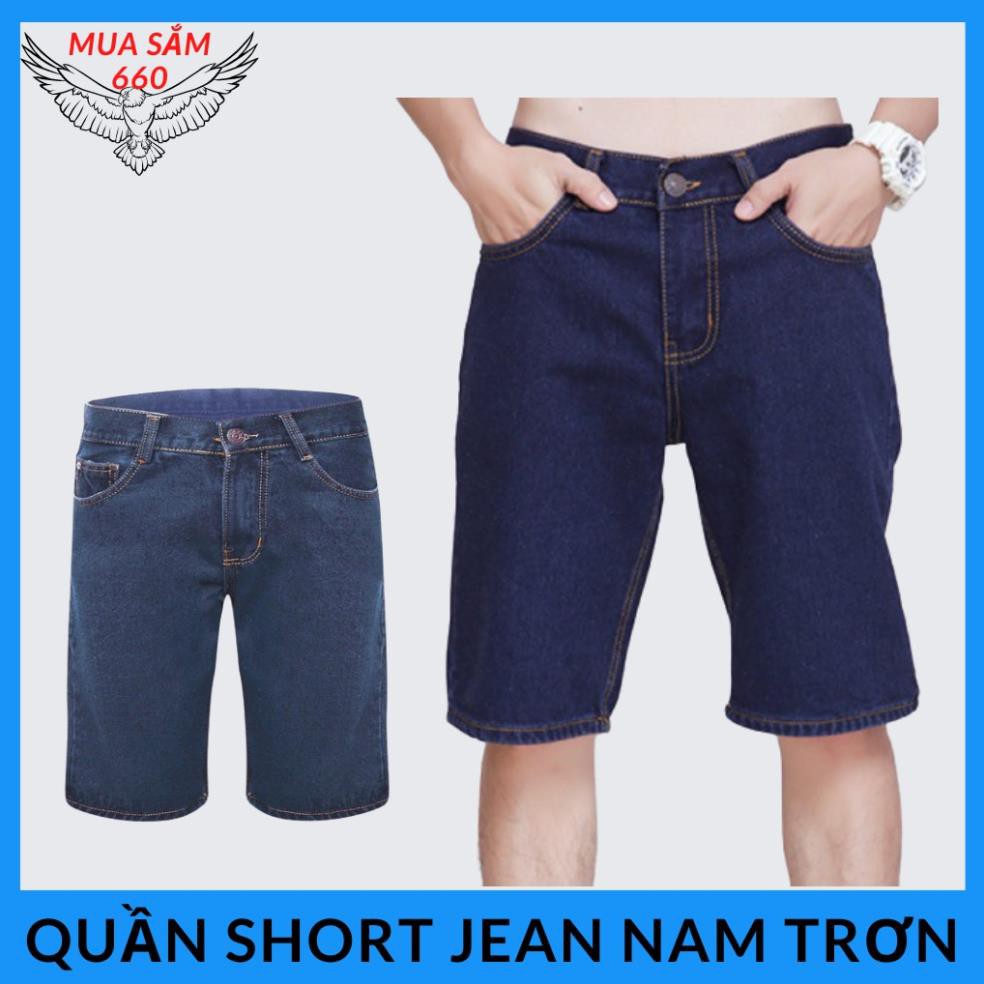 Quần short quần đùi jean nam trơn chất vải cứng không co dãn size 27 đến 36 -MS031 xịn