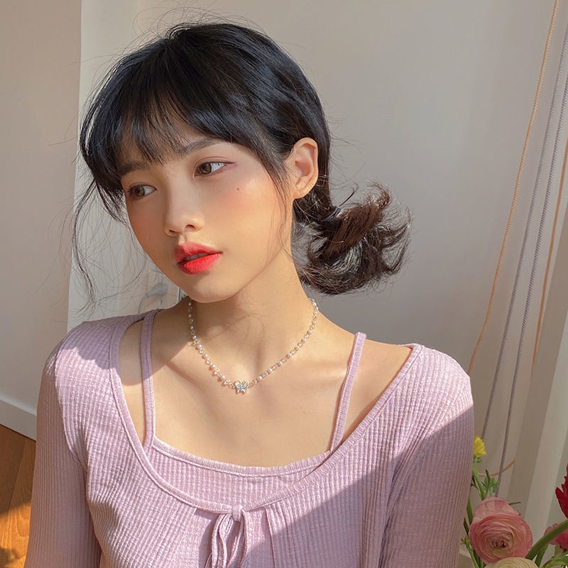 iF YOU Vòng cổ Mặt Bướm Đính Ngọc Trai Thanh Lịch Cho Nữ