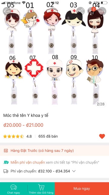 Móc đeo thẻ 100 cái