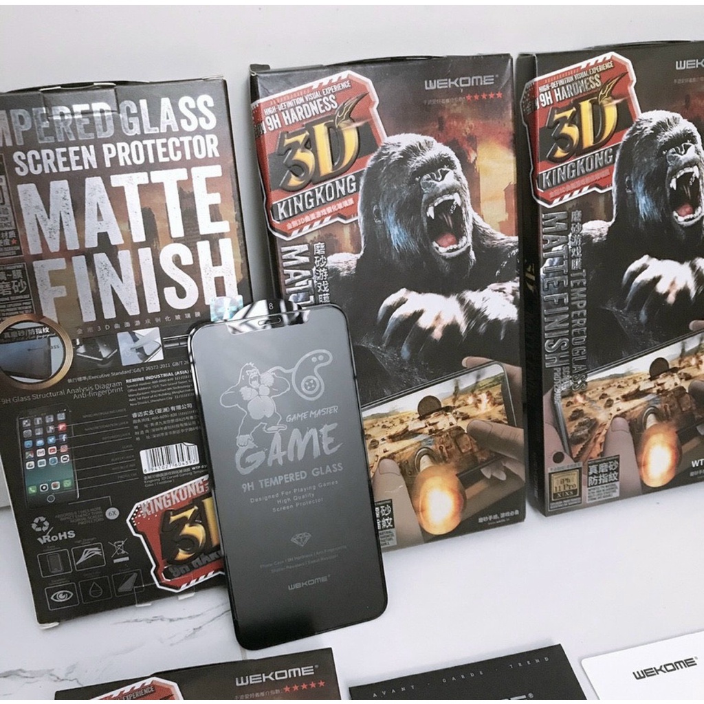 Kính Cường Lực Iphone Nhám Chống Vân Tay Kingkong Cho IP 6/6s/6plus//7/8/7plus/x/xs/xr/xsmax/11/12/13//13pro/13promax