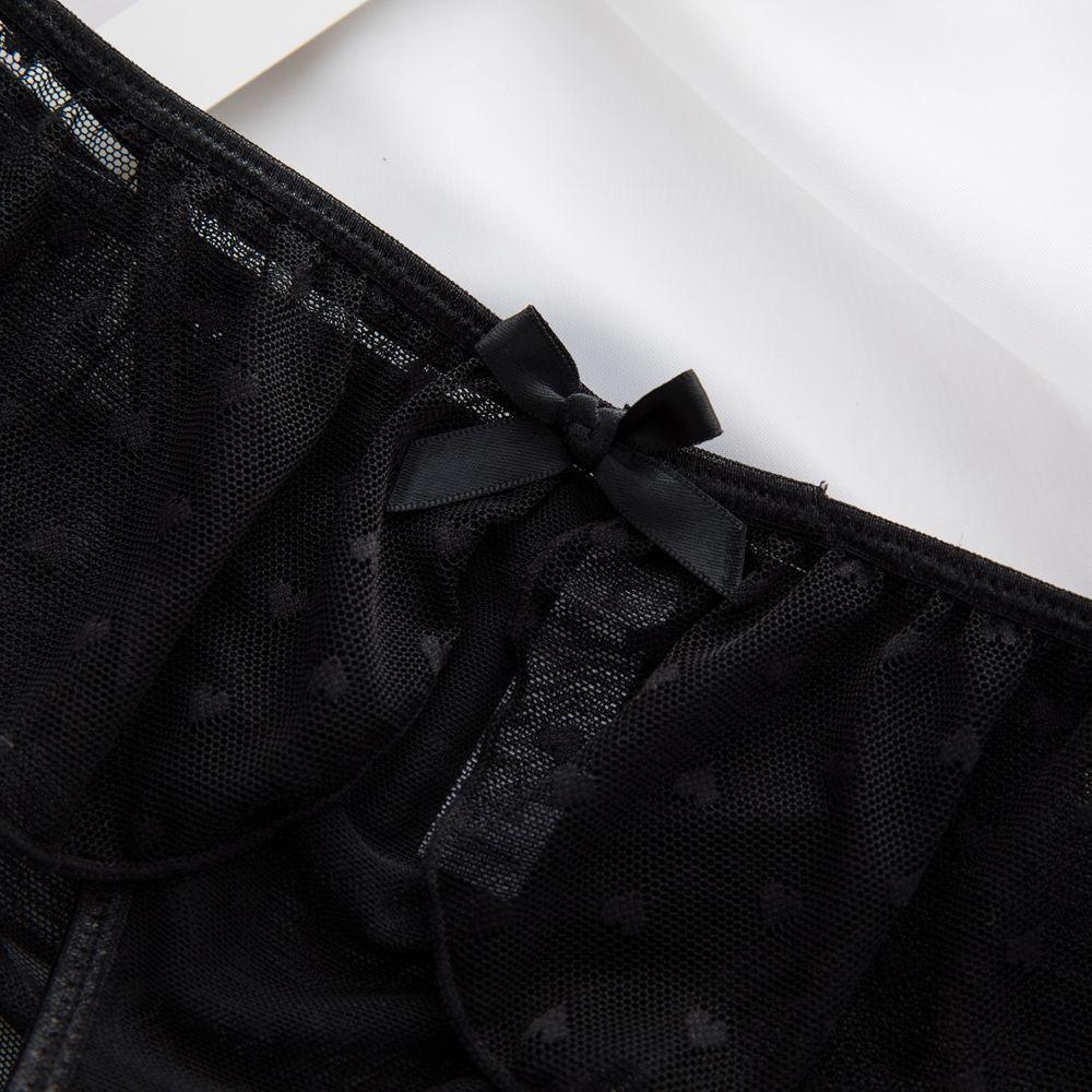 OCEANMAP Quần Lót Cotton Lưng Thấp Phối Ren Lưới Thoáng Khí Quyến Rũ Cho Nữ