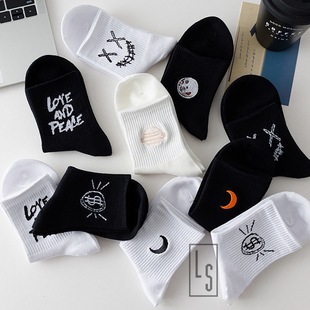 Vớ Cổ Trung Phong Cách Thể Thao - Tất Cổ Trung Phong Cách Nhật Form Nhỏ