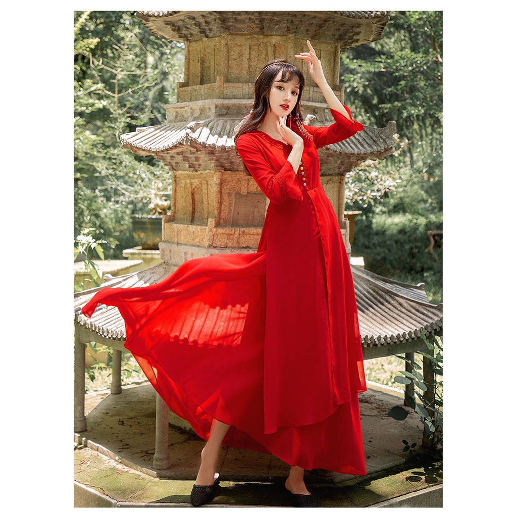 Váy Maxi Vintage Sa Mạc Đỏ