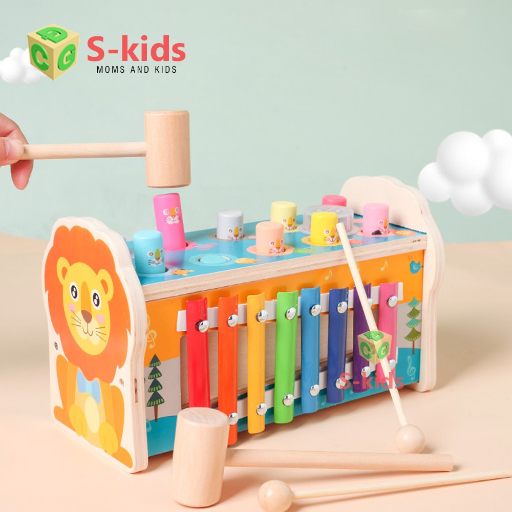 Đồ Chơi Cho Bé 1 Tuổi S-Kids, Trò Chơi Đập chuột kết hợp đàn Xylophone.