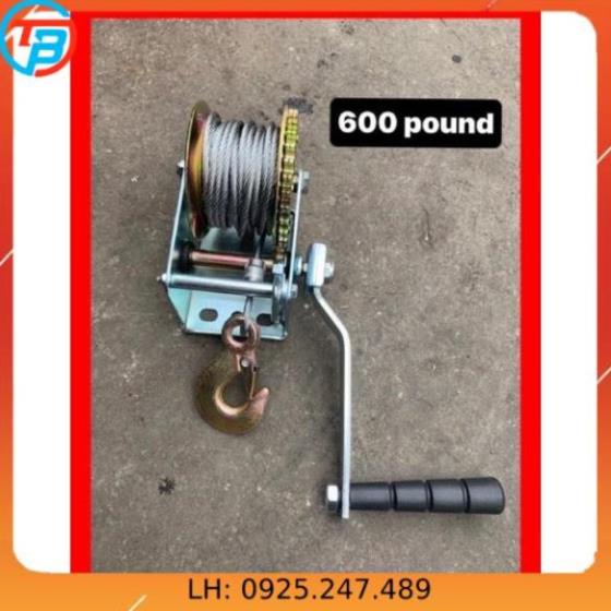 Tời Quay Tay 450kg đến 1 tấn cáp thép Thái Bình Vina