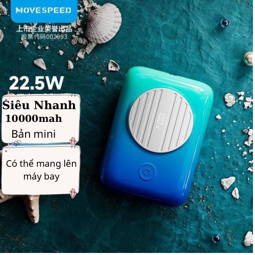 Sạc dự phòng Move Speed Q10 Pro Mini 22.5W 10000mAh Sạc nhanh hai chiều PD20W Di động siêu mỏng