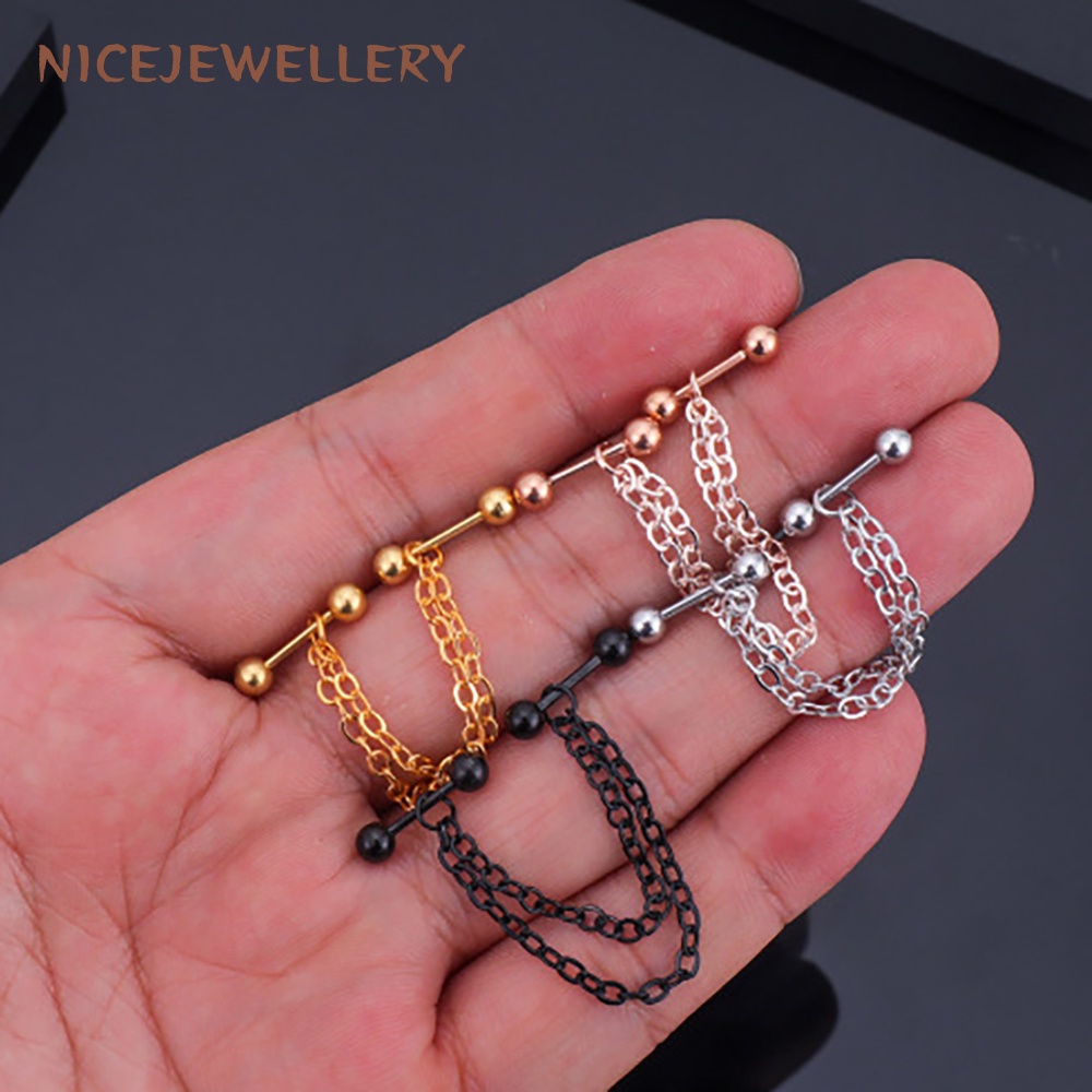 1 Khuyên Tai Kiểu Dàn Giáo Bằng Thép Không Gỉ