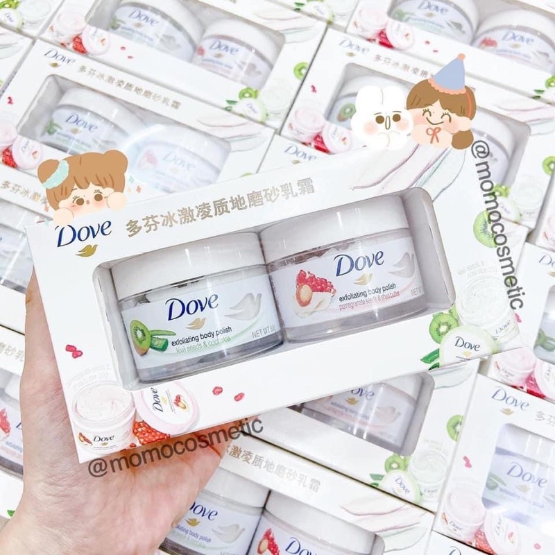 Set tẩy da chết body Dove bản Trung (mỗi hũ 50gr)