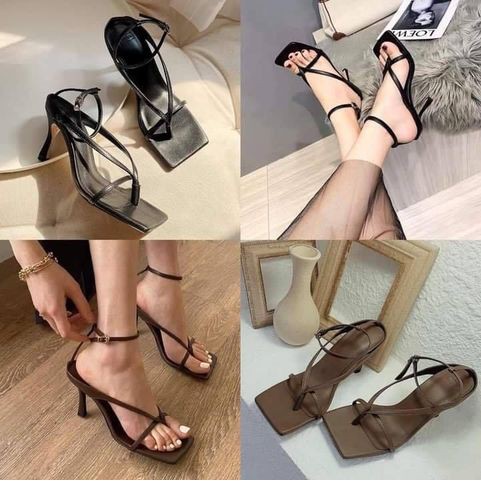 [LOẠI ĐẸP] Giày Sandal Cao Gót Nữ Quai Kẹp 7cm Xỏ Ngón Gót Nhọn Hot trend 2020 Đơn Giản Đi Chơi Đi Tiệc