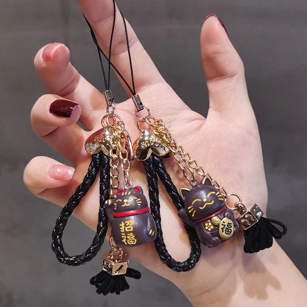 LANFY Móc Chìa Khóa Họa Tiết Hoạt Hình Maneki Neko Dễ Thương