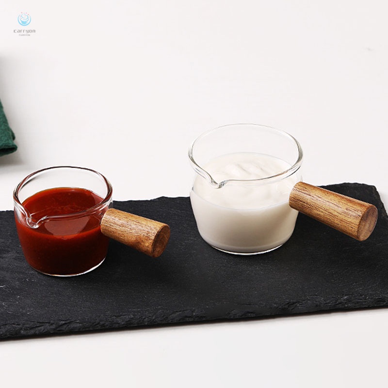 Nồi Thủy Tinh mini Siêu Bền Chống Bỏng Có Tay Cầm Bằng Gỗ