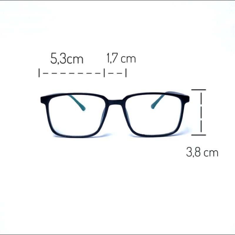 Mắt kính cận vuông Basic Glasses 01, gọng kính nam nữ thời trang tròng chống ánh sáng xanh có thể thay cận
