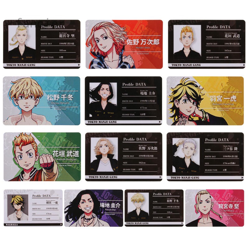 Thẻ ảnh PVC in hình anime Tokyo Revengers độc đáo ngộ nghĩnh cho học sinh