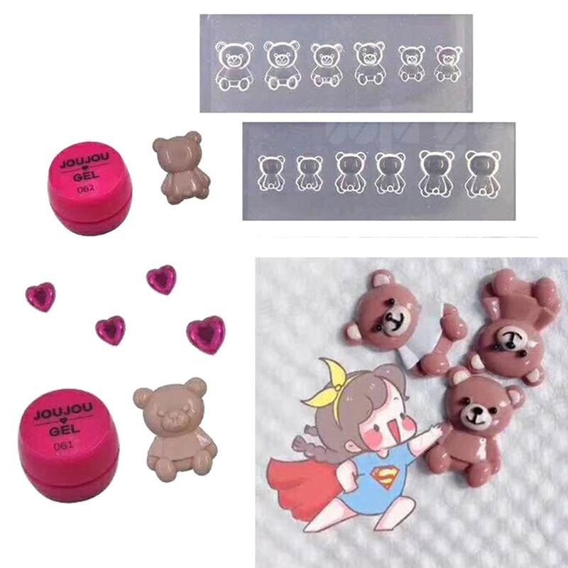 Set 2 Khuôn Silicone Mini Hỗ Trợ Trang Trí Móng Tay Chuyên Dụng