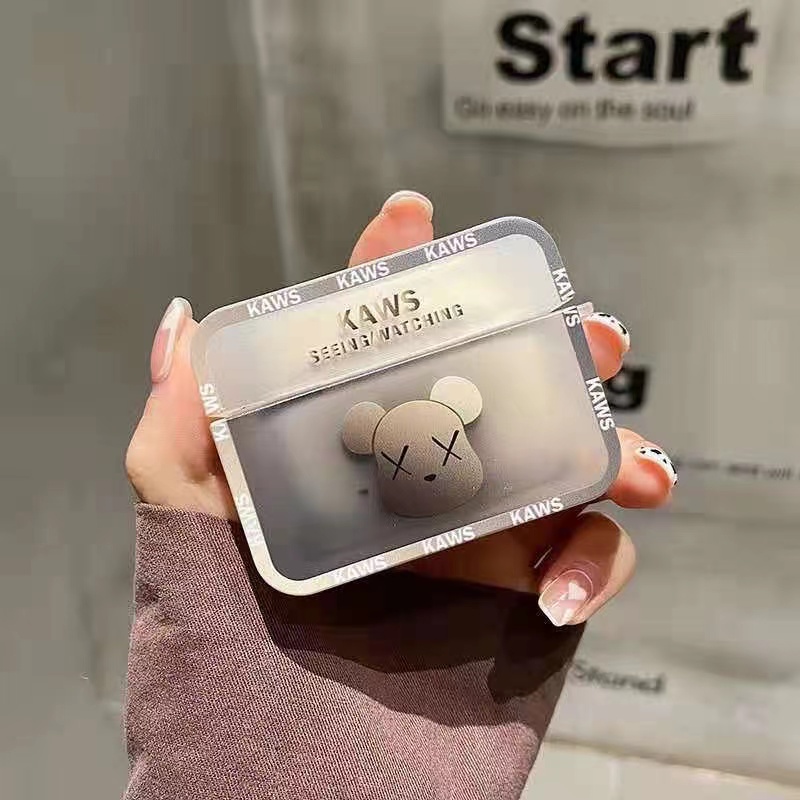 Vỏ Bảo Vệ Hộp Sạc Tai Nghe Airpods 1 / 2 / 3 / Pro / Pro2 Bằng TPU Họa Tiết Chú Gấu Dễ Thương