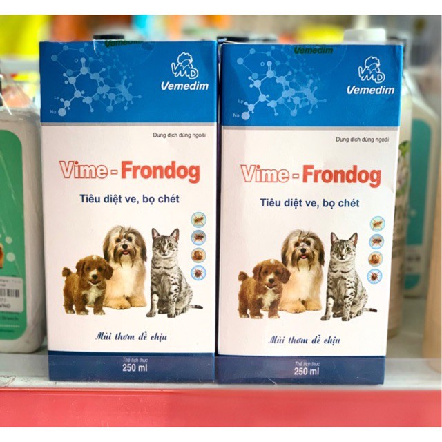 Thuốc xịt trị ve rận bọ chét chó mèo Vime Frondog