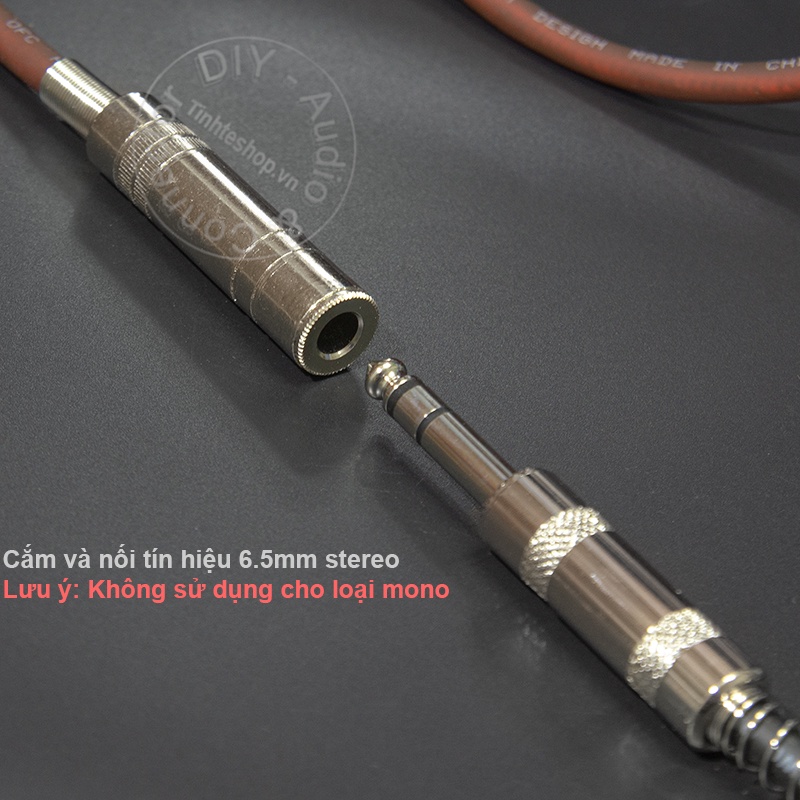 Dây 6.5mm đực ra 6.5mm cái stereo DIY 0.5M đến 5M - 6.35mm male to 6.5mm female cable