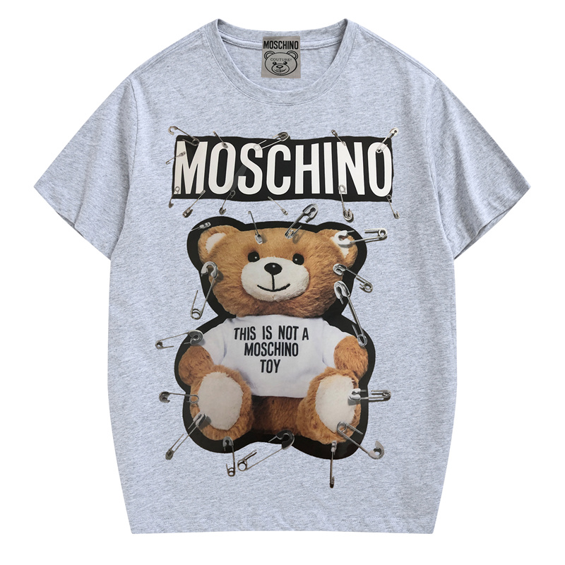 Áo thun Moschino tay ngắn in họa tiết gấu teddy đáng yêu thời trang dành cho các cặp đôi