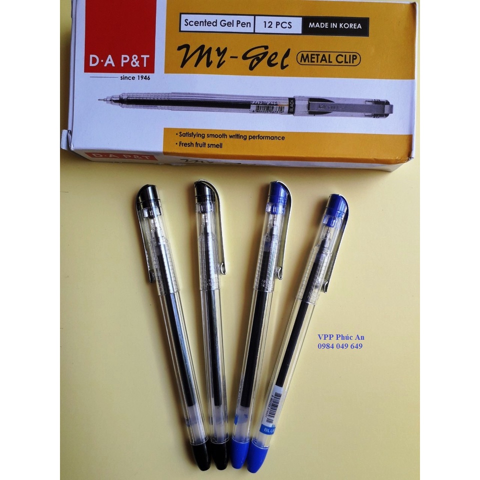 Combo 12 bút nước My gel Dong A Hàn Quốc 0.5mm nắp cài kim loại (Tặng kèm 2 bút My gel nắp nhựa)