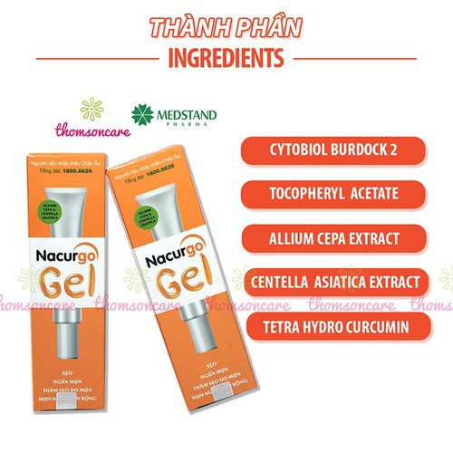 ✅ Nacurgo gel làm giảm thâm sẹo