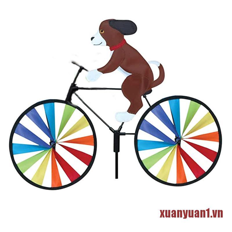 XUAN Puppy Animal On Bike Diy Windmill Animal Bicycle Wind Spinner Whirligig Ga