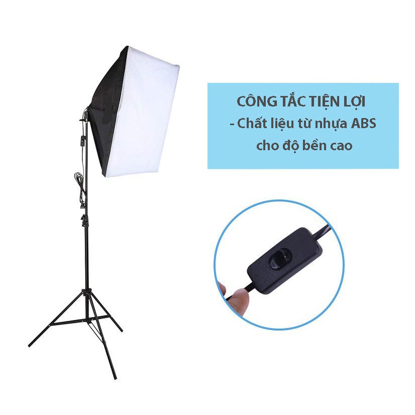 Bộ đèn studio 1 bóng softbox 50x70cm