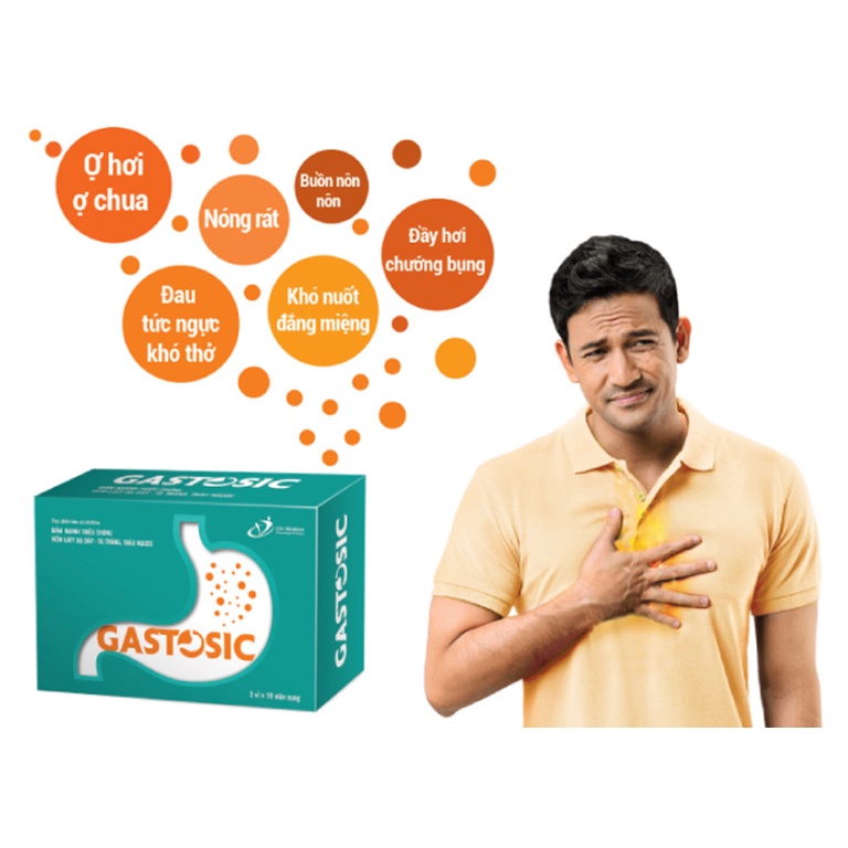 GASTOSIC hỗ trợ điều trị trào ngược dạ dày hộp 3 vỉ *10 viên