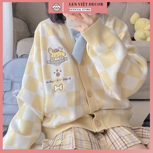 Áo len Cardigan Kuromi dáng rộng phong cách Y2K