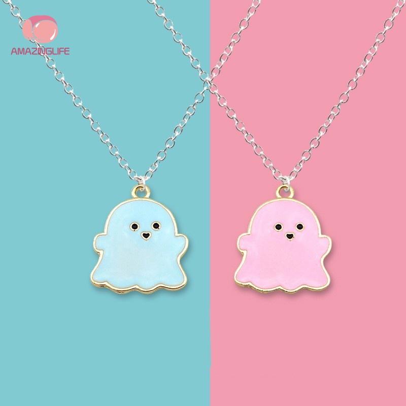 Dây Chuyền Kim Loại Mặt Hình Ma Hoạt Hình Đơn Giản Sáng Tạo