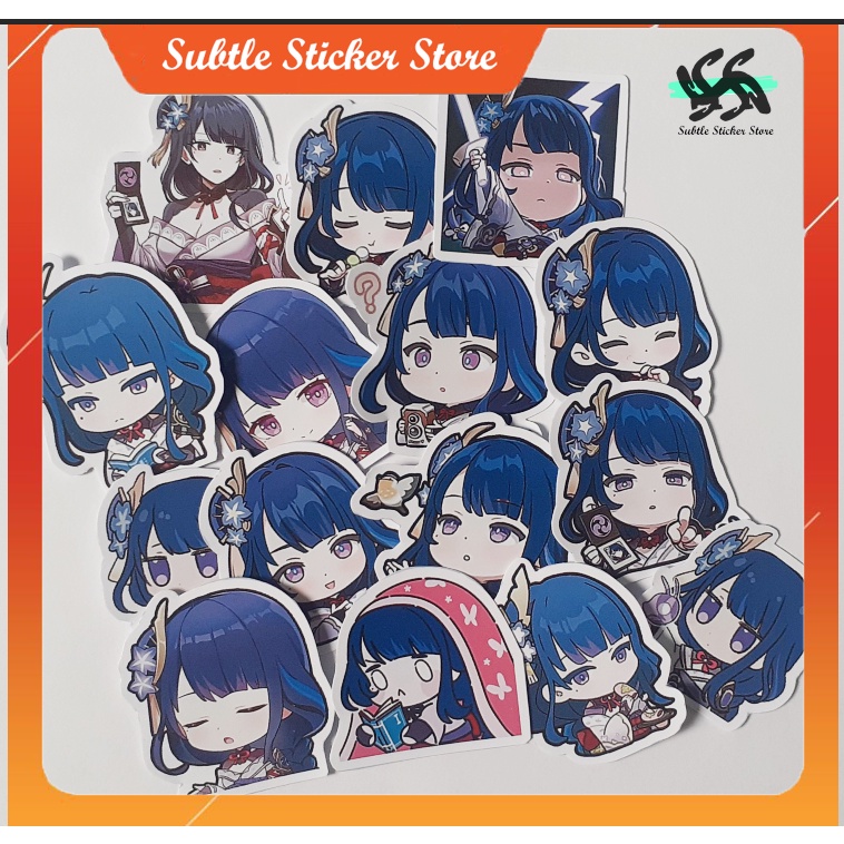 - Set 10/15 Sticker Ei-Raiden Shogun hình dán chibi game Genshin dán trang trí siêu đẹp