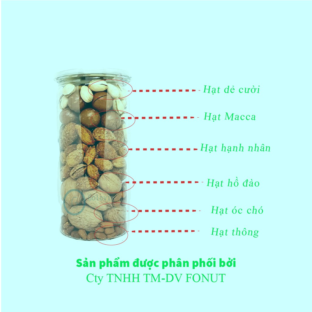 Mix Nuts 6 loại hạt dinh dưỡng hỗn hợp óc chó, hạnh nhân, hạt thông Mỹ, macca, hồ đào, hạt dẻ cười hộp 500gr Sutoshop | BigBuy360 - bigbuy360.vn