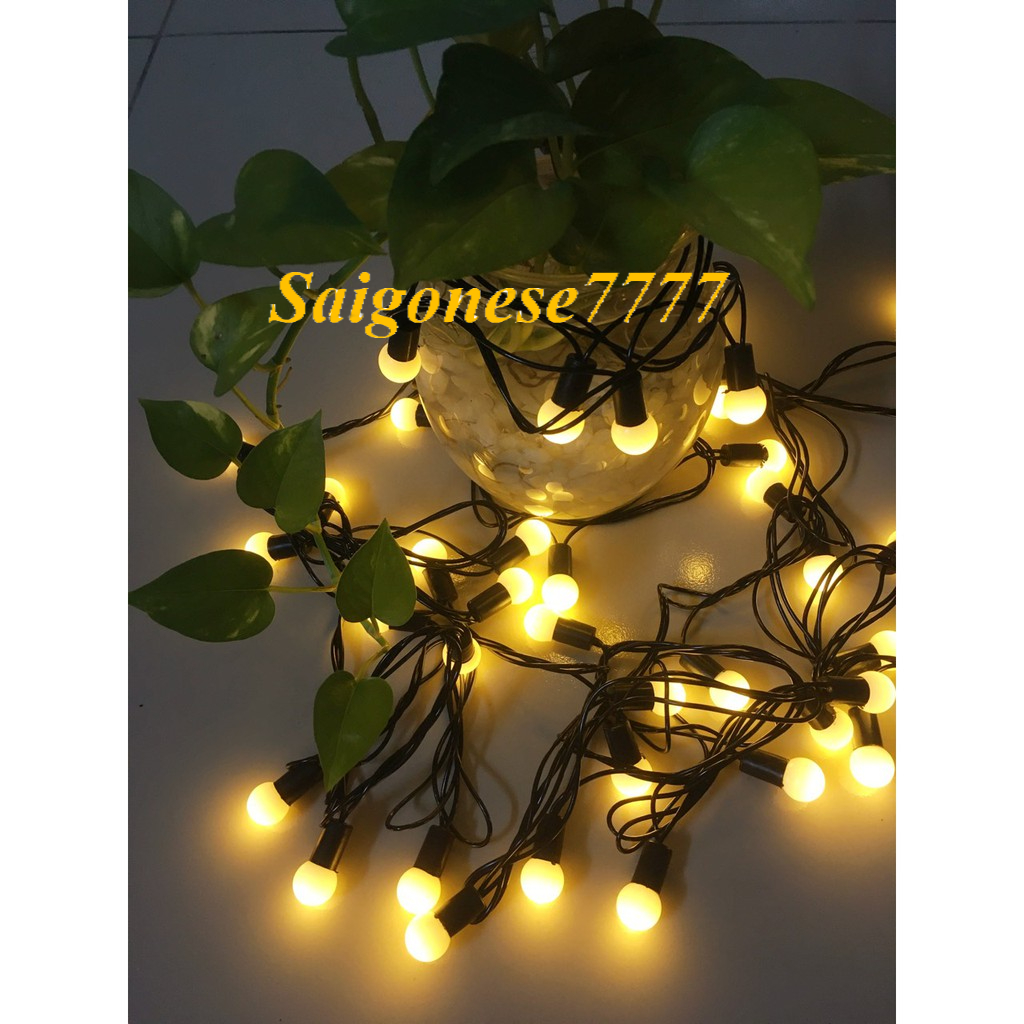 Dây Đèn Xài Điện Dài 10 Mét 52 Bóng Đèn Tròn Cherry Ball Đổi Màu Chớp Nháy Decoration String Led light