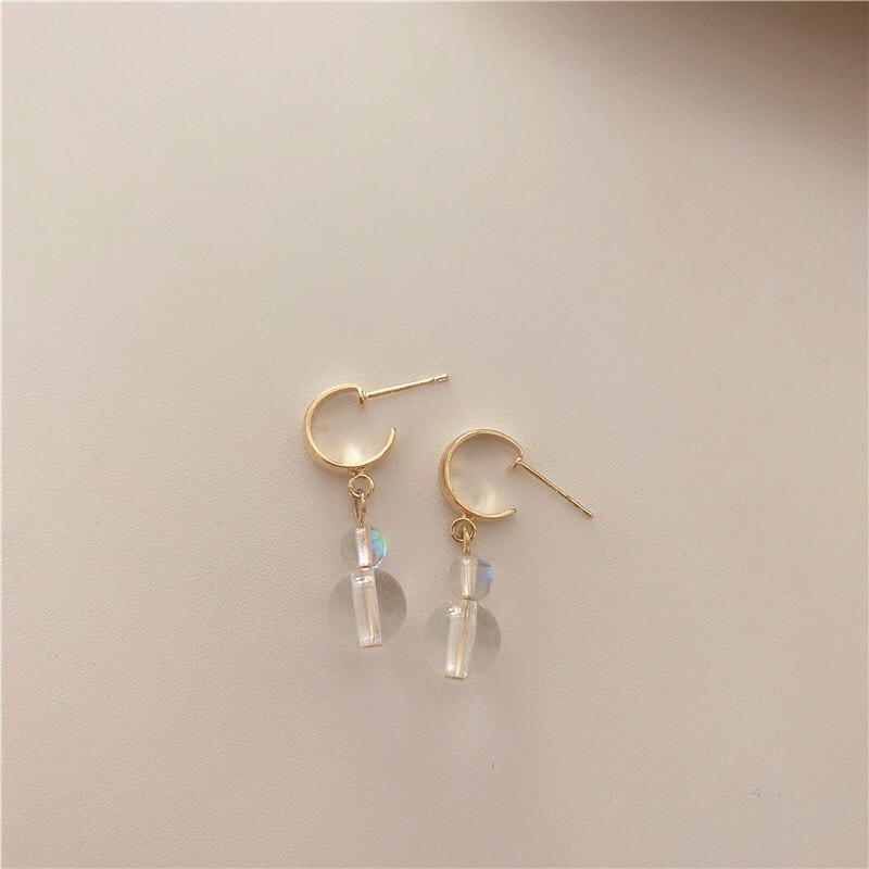 Bông Tai Nữ Hợp Kim Cao Cấp ERASHOP 078504 - Hạt Lựu Trong Suốt Đơn Giản, Nhẹ Nhàng, Phù Hợp Đi Tiệc, Đi Chơi, Rẻ Đẹp