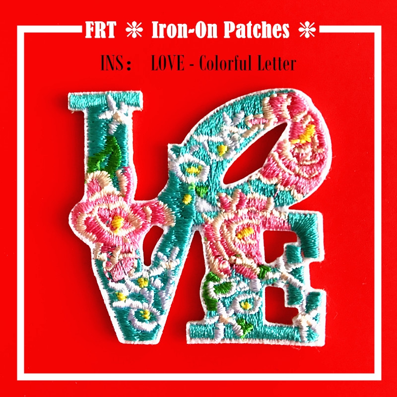 ☸ INS：LOVE - Colorful Letter Iron-on Patch ☸ 1Pc Diy Sew on Iron on Badges Patches