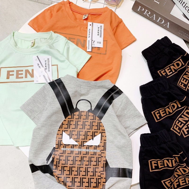 Bộ Fen di in balo siêu ngầu cho bé trai - BFB