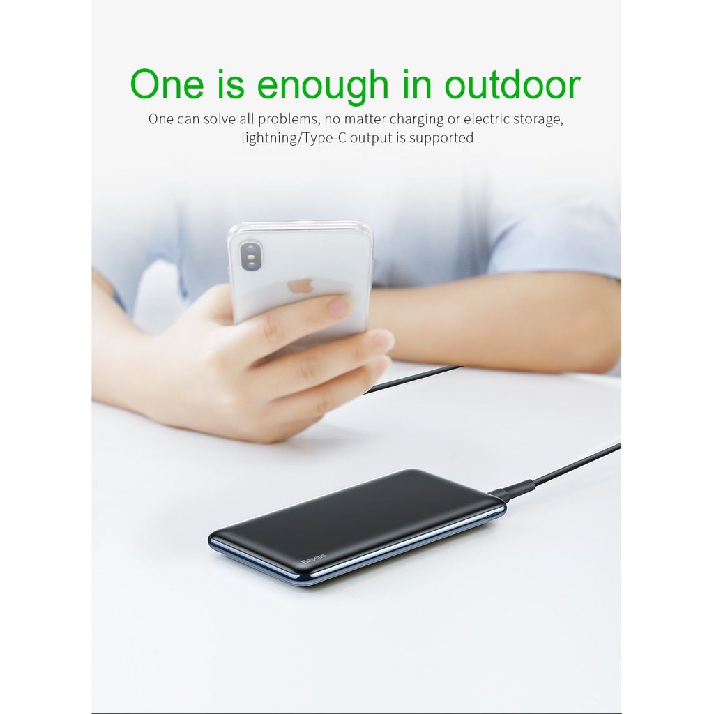 Pin dự phòng Baseus M21 Simbo Smart 10.000mAh - Power Delivery 15W cho Smart Phone và Tablet (Cổng ra Type C 3A Max)